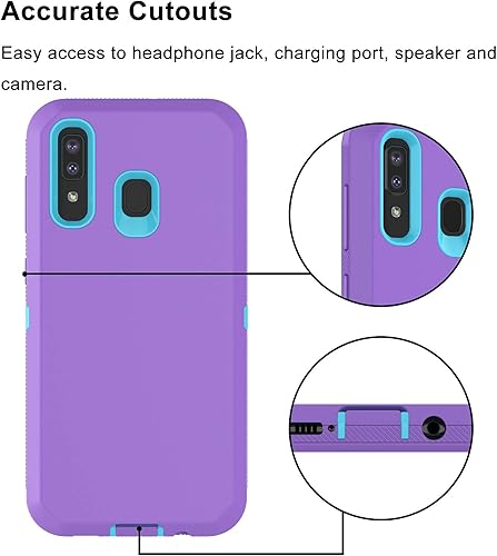 Miniatura 3 de Funda para Samsung Galaxy A20, Samsung A50, a prueba de golpes, resistente, plástico duro y absorción de golpes, goma resistente para Samsung Galaxy