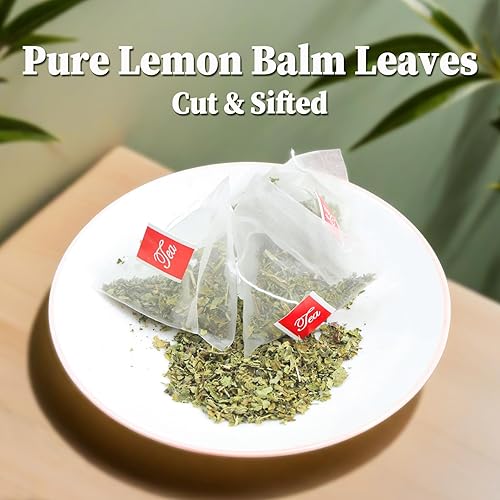 Miniatura 3 de FullChea - Bolsa de té de bálsamo de limón, 40 bolsitas de té, 0.05 ozbolsa - Hierba de bálsamo de limón premium - Melissa Officinalis - Sin OMG -