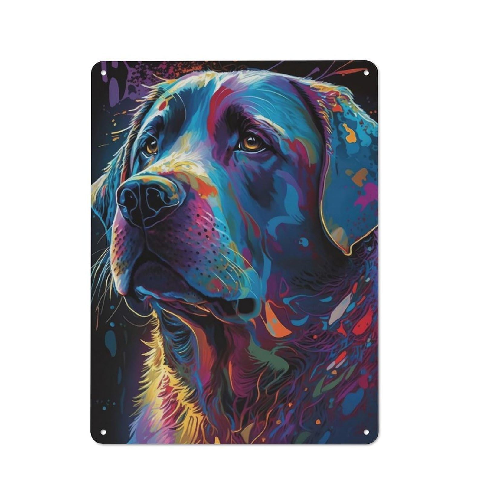 Junmoney Labrador Retriever Style 5 Retro Metal Sign 40X30cm, Old Fashioned Retro Room Decor For Living Room, Hallway, Kitchen Or Cafe