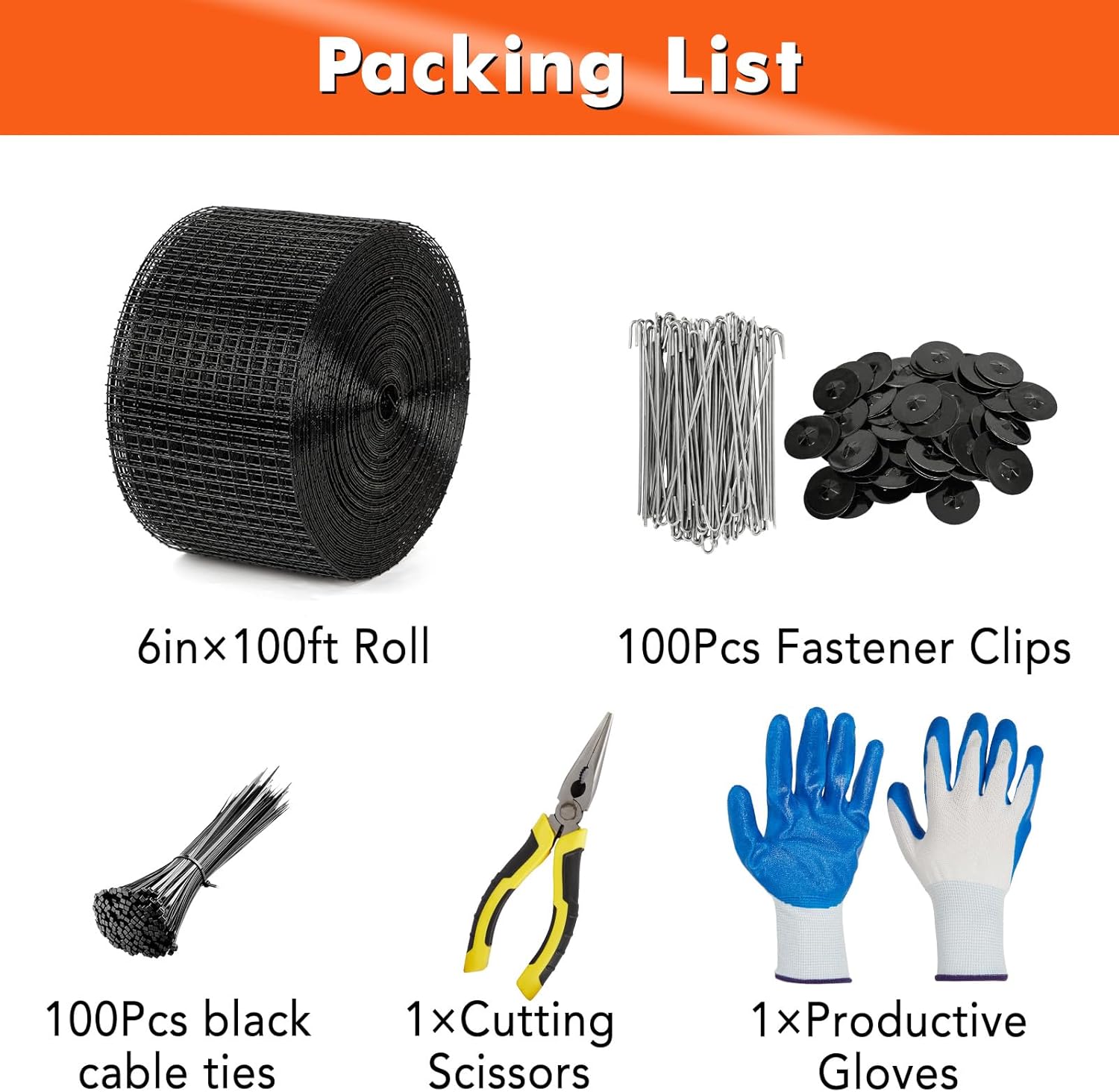 6 in x 50/100/120ft Solar Panel Bird Guard Critter Guard Kit 60/100pcs Fasteners