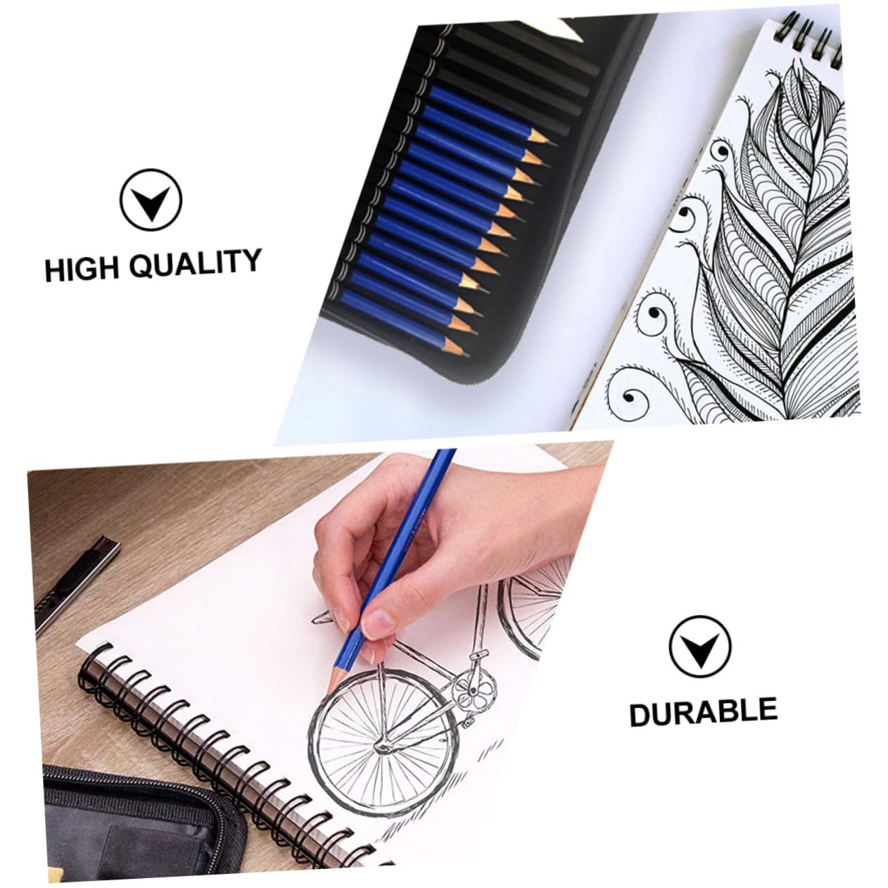 TEHAUX 72pièces Set De Crayons à Dessin Professionnels Crayons De Couleur Et Graphite Pour Artistes Pour Peinture Croquis Et Doodling