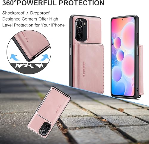 Miniatura 5 de Fundas con tapa para smartphone 2 en 1 desmontable para Xiaomi Redmi K40, funda trasera delgada de cuero a prueba de golpes, soporte magnético