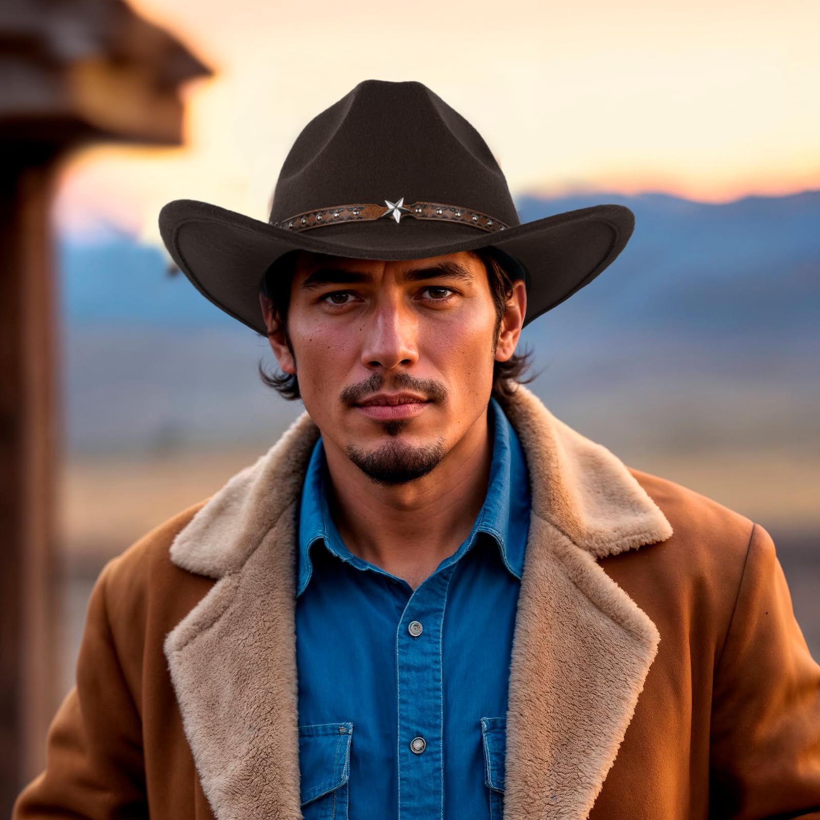 Männer und Frauen Western Cowboy Hüte, Western Hüte sind Feiertagskostüme, Karneval und Mottopartys, Kaffee