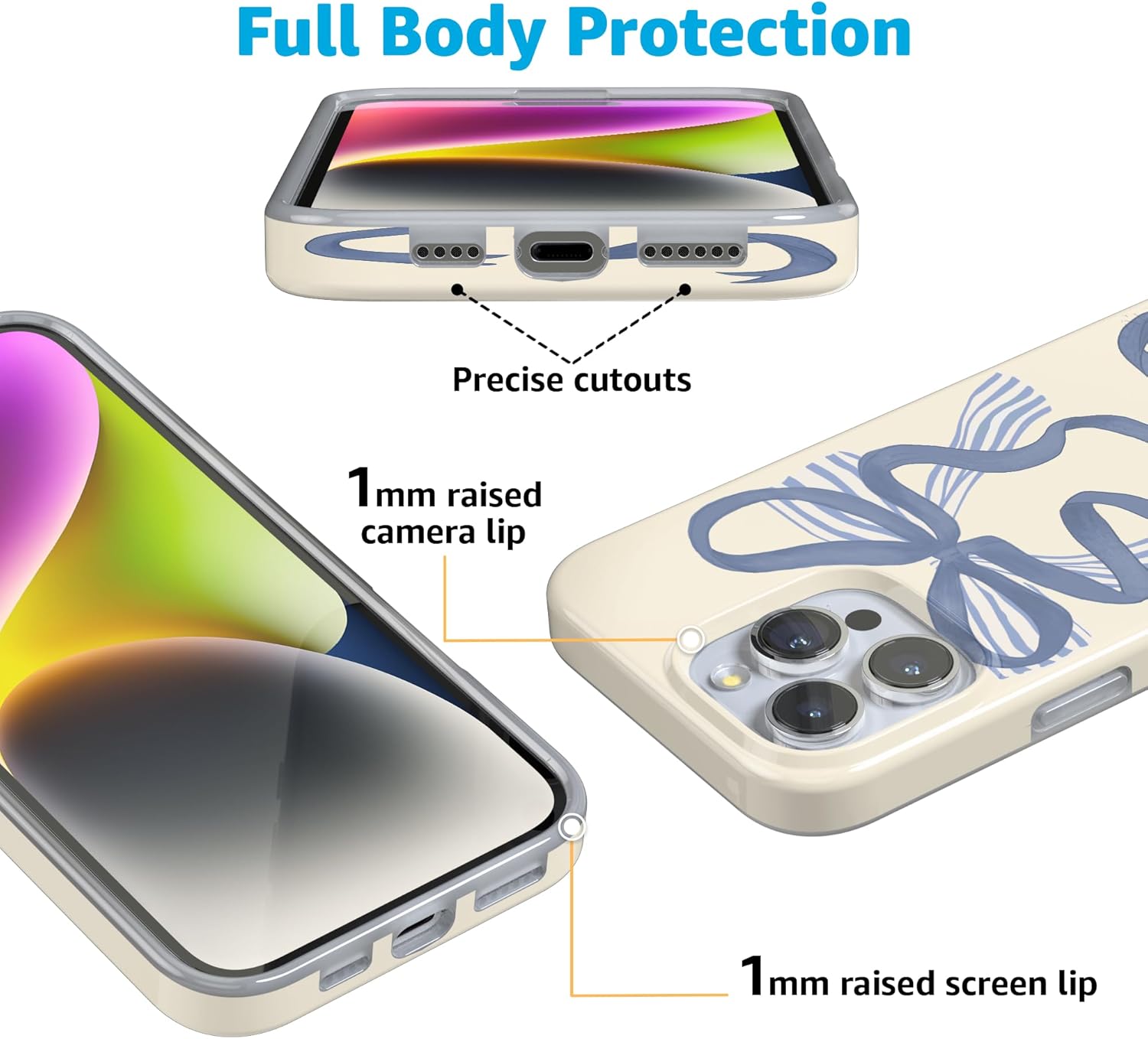 Casely iPhone 16 Pro Case | Heartstrings | Blue Bow | Compatible with MagSafe | Classic Ultra Slim Design
