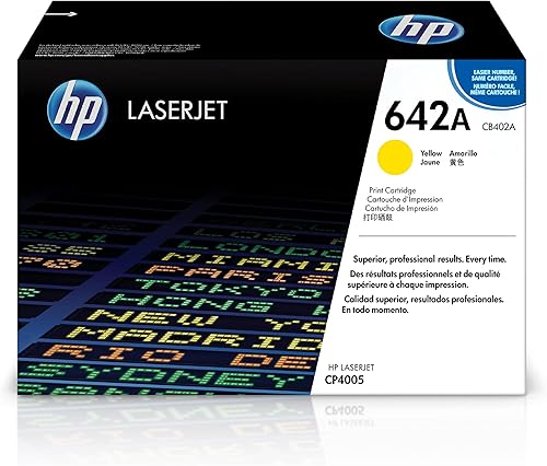 HP Cartucho de tóner amarillo 642A Funciona con HP Color LaserJet serie CP4005 CB402A