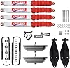Wulf 2.8 Front Mini Leaf Pack Lift Kit 1999 to 2004 متوافق مع طراز Ford F250 Super Duty 4X4 Skyjacker Shocks