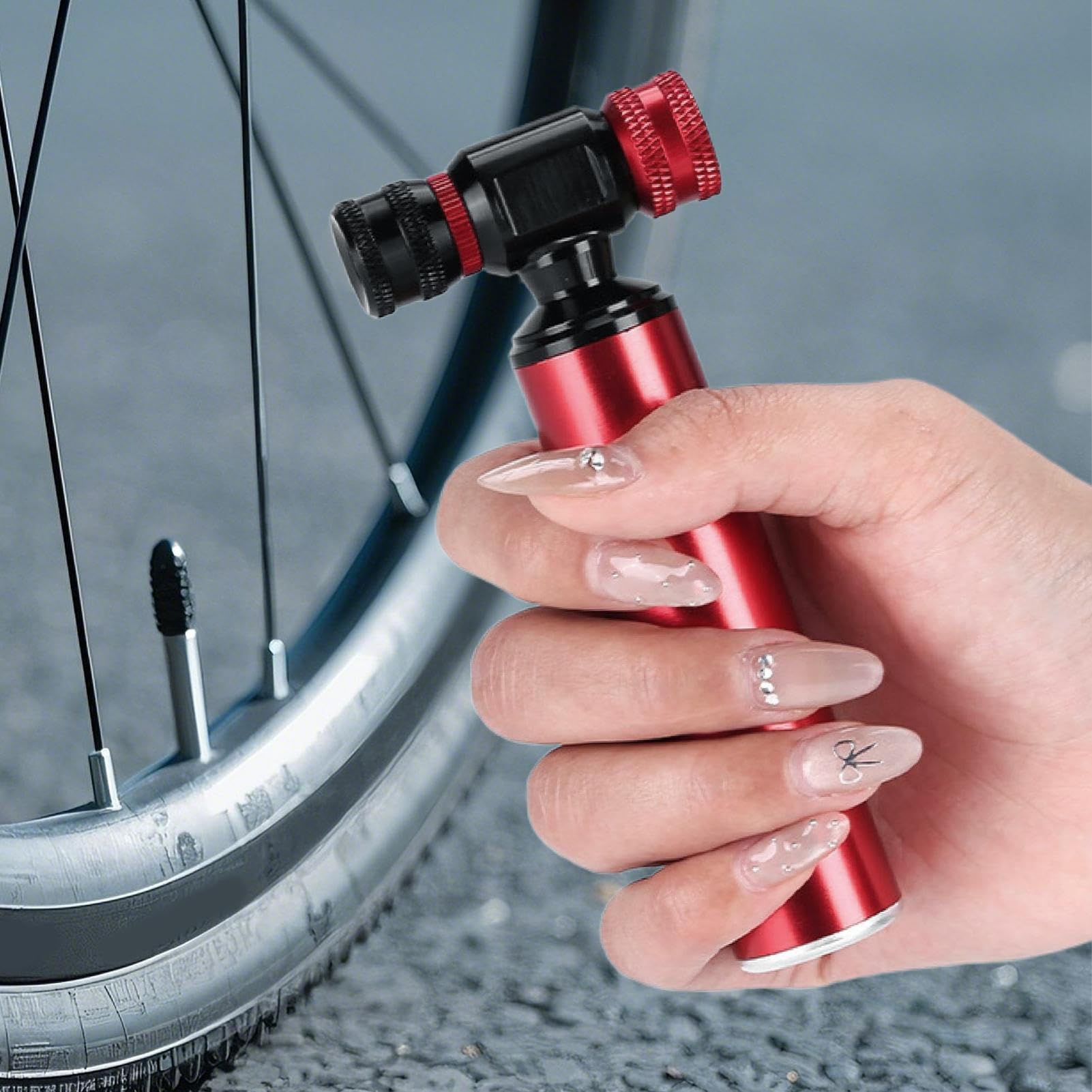 CO2-Pumpe für Fahrradreifen, Mini-CO2-Pumpe für Fahrrad, tragbar, für Notfall, Sport, Straße, Berge, Reisen, tragbarer Luftsprudler