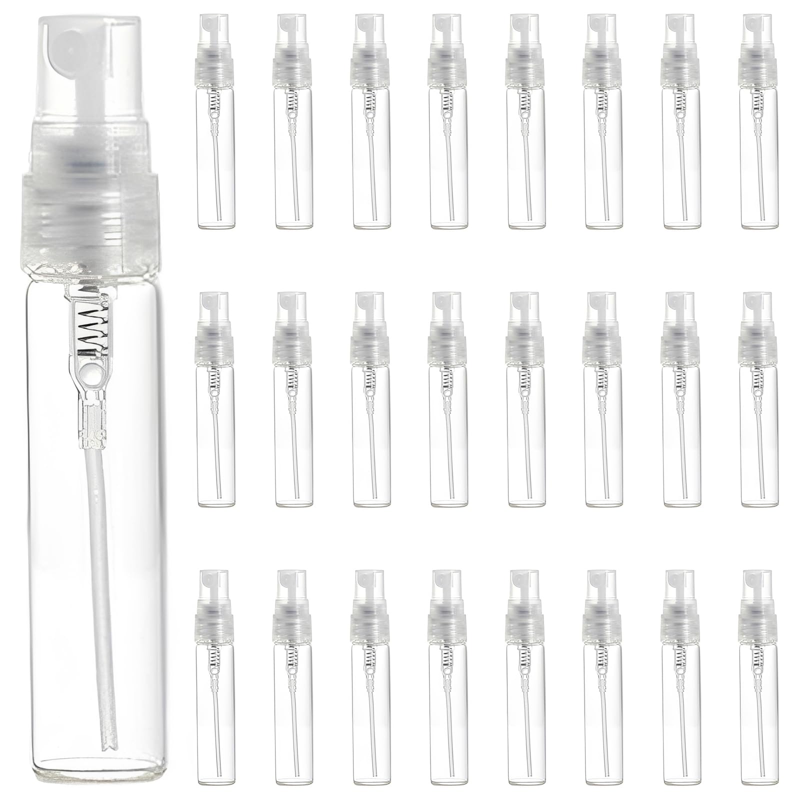 3 ml Próbki perfum, 30 szt. rozpylacza perfum, mini butelka z rozpylaczem, wielokrotnego użytku butelka na perfumy, przezroczyste puste butelki zapachowe podróżne, do perfum w płynie
