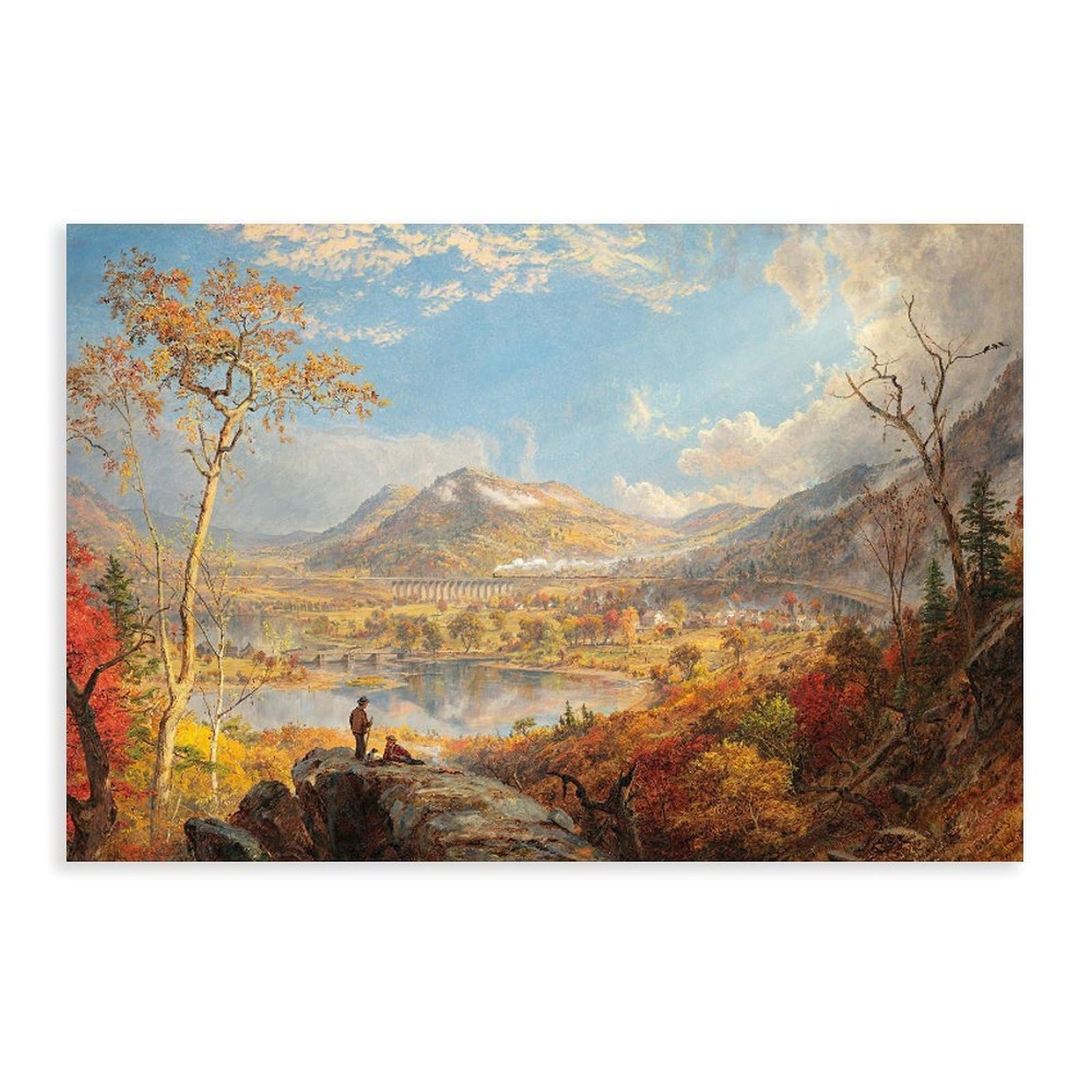 DFJyjFGJJ Jasper Francis Cropsey,Sturrucca Viaduct, Pennsylvania,famous Art Prints Poster Print for Teen Boys Room Wall Art Canvas Painting 12" L X 18" W