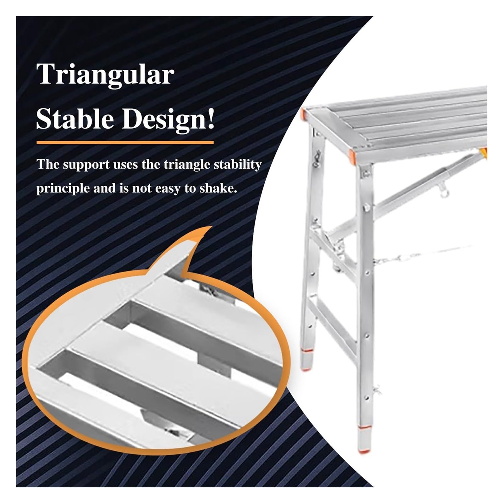 Plataforma con trampilla, Andamios para Cortar setos, Soportes Ajustables para Patas, Plataforma de Trabajo para escaleras, Plataforma Plegable Industrial para Lavado de vehículos.