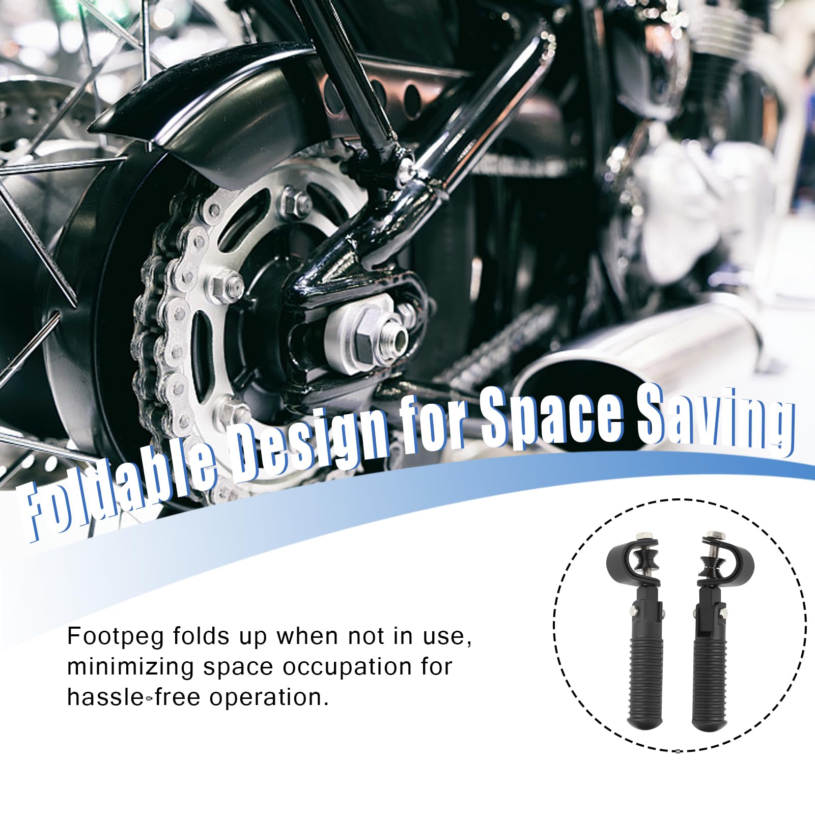 Pedane per moto Pedane per autostrada per barre di protezione Morsetto Supporto per poggiapiedi Protezione per barra di protezione motore Pedane per moto Universali Pratiche 1In (Noir)