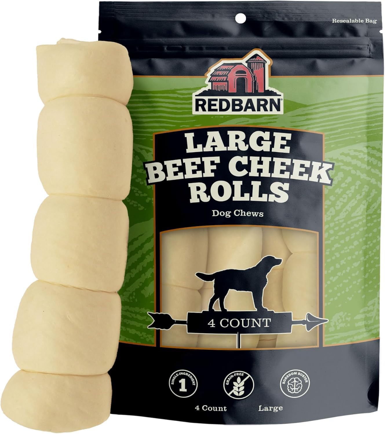Redbarn Pet Products Large Beef Cheek Rolls