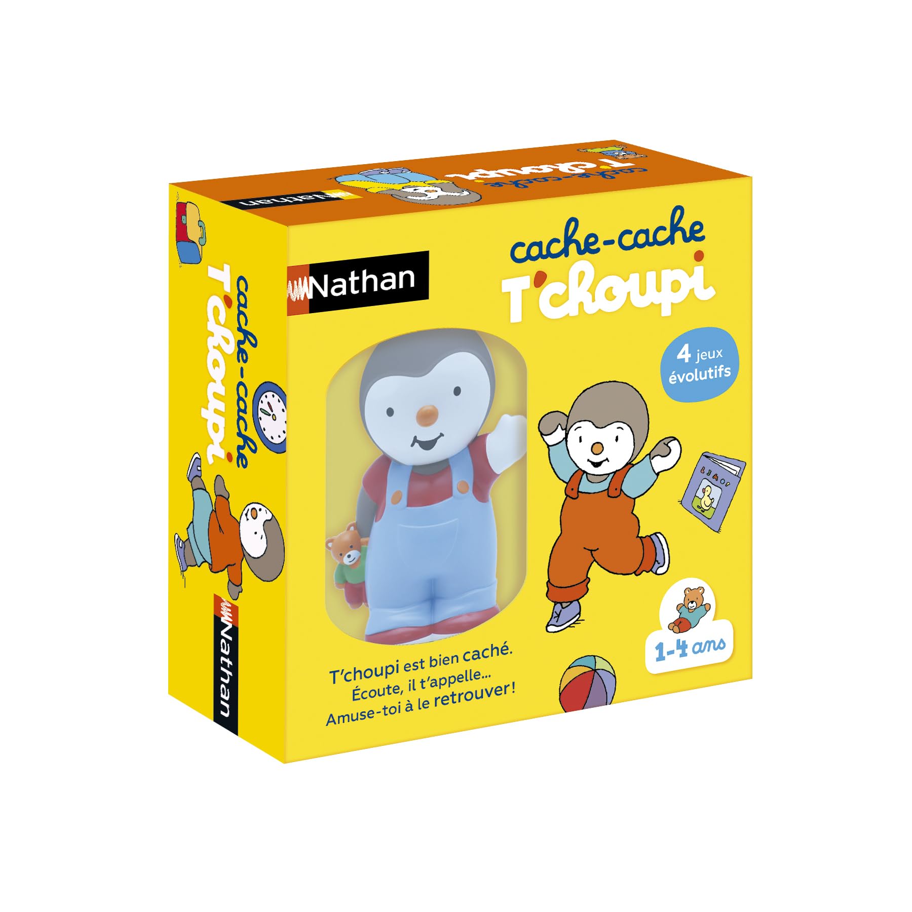 Nathan - Cache Cache Tchoupi - Electronic game with talking figure - Educational and evolving - Listen, have fun and find T-choupi - 4 games - For children aged 1 to 5