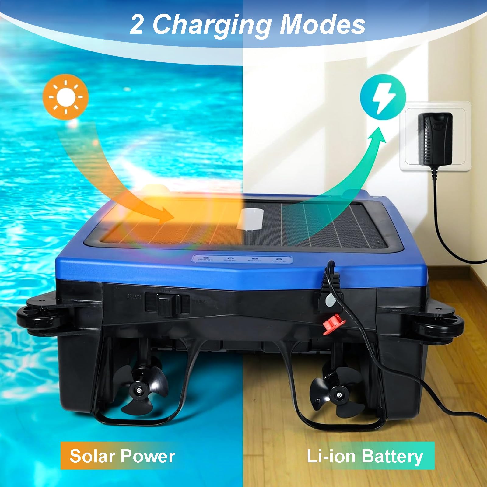 Robot Piscina Solare Senza Fili – Controllato App, Funziona Giorno e Notte, Cestino 4,1L, Evitamento Automatico e Piedini Morbidi – per Tutte Le Piscine Interrate e Fuori Terra Black