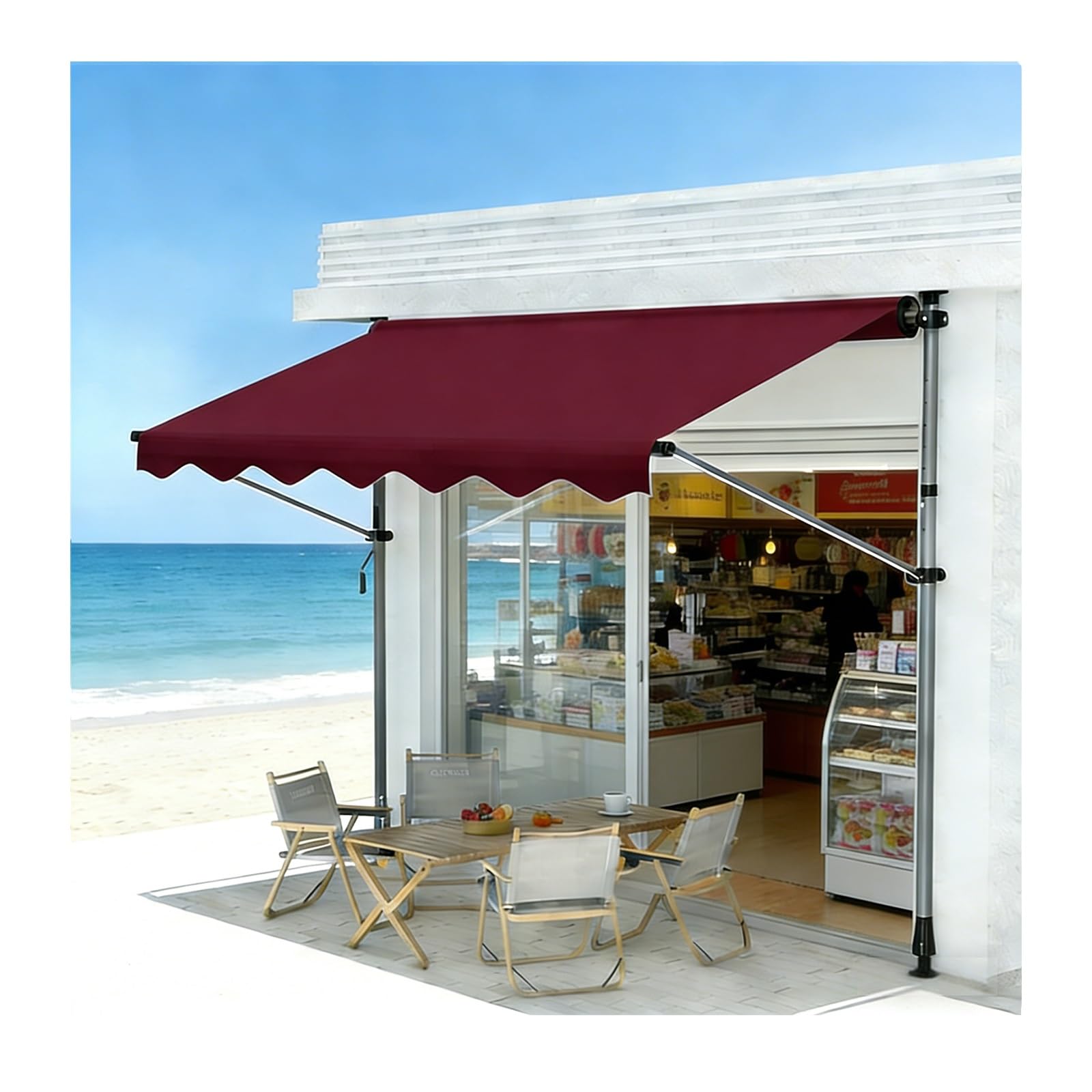 Store banne rétractable installation sans perçage pour sécuriser votre balcon