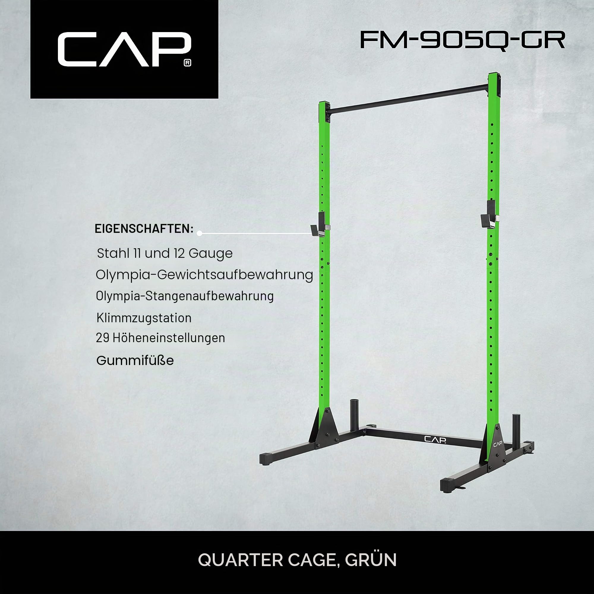 CAP Barbell FM-905Q-GR Power Rack Übungsständer, grün