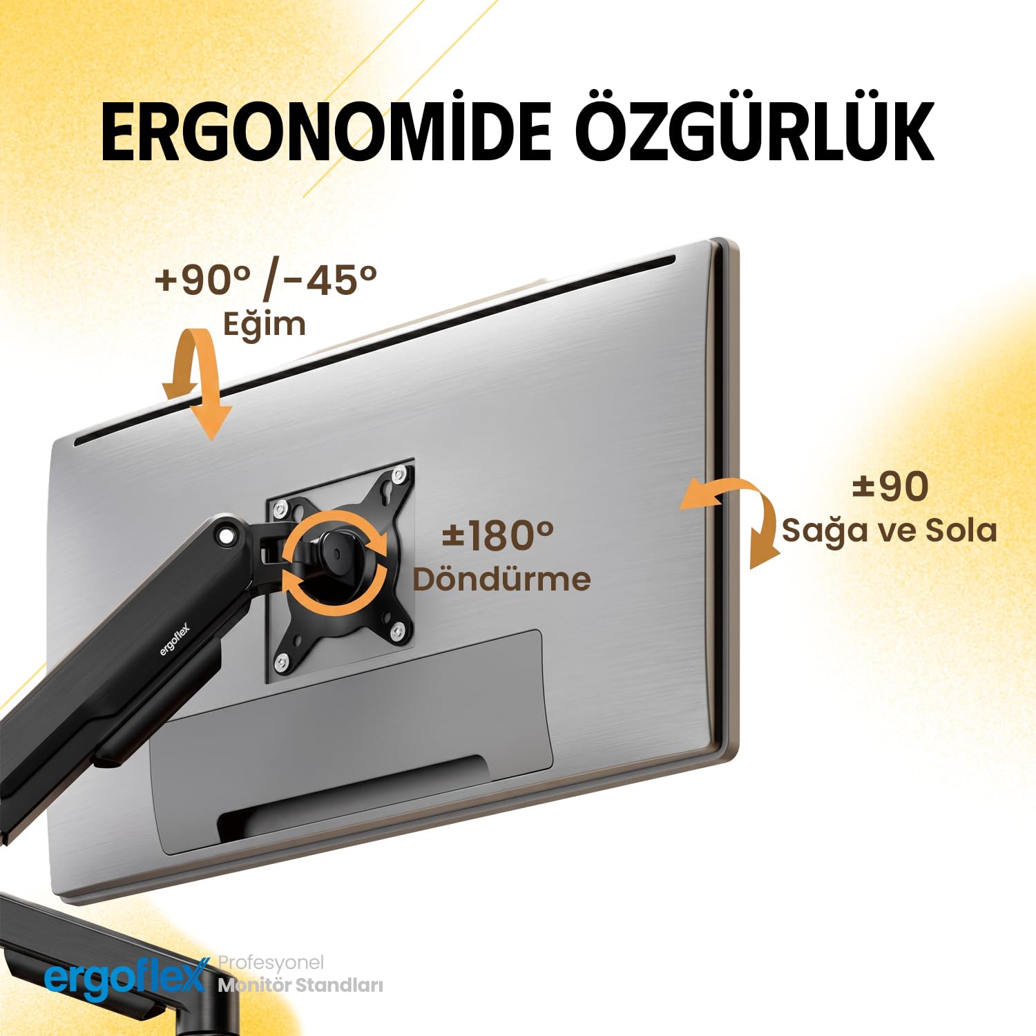 Ergoflex EF X10 Siyah 22-40inch Uyumlu Amortisörlü 2-12 kg Monitör
