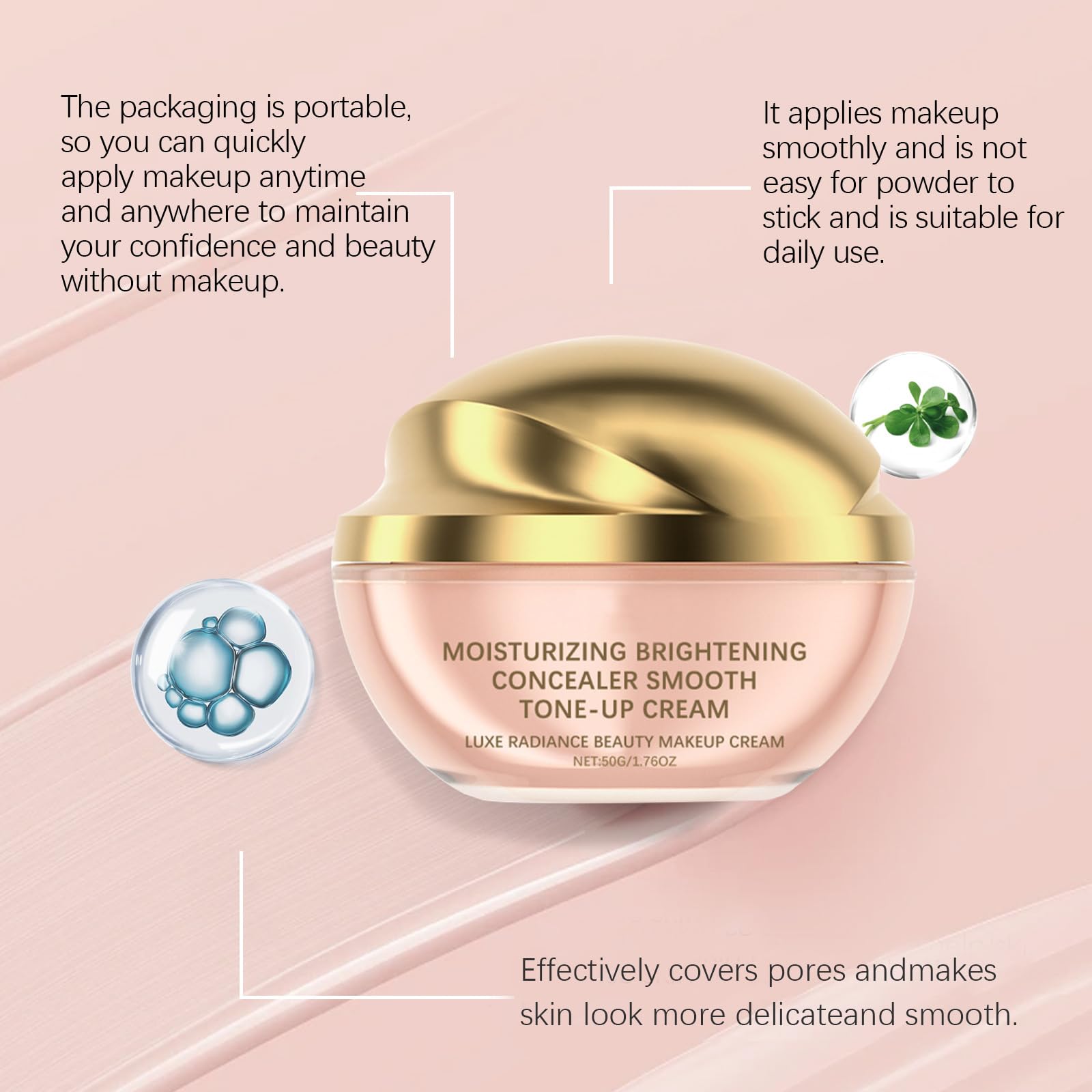 Feuchtigkeitsspendende, aufhellende Concealer-Creme, geschmeidige Toning-Creme, luxuriöse strahlende Make-up-Cremes, ölkontrollierende Concealer- und Foundation-Cremes, deckt Unreinheiten ab (5pcs)