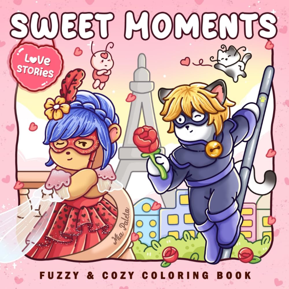 Sweet Moments Coloring Book: Cute and Soft Characters in Lovely Scenes with Romantic and Warm Vibes for Teens and Young Adults