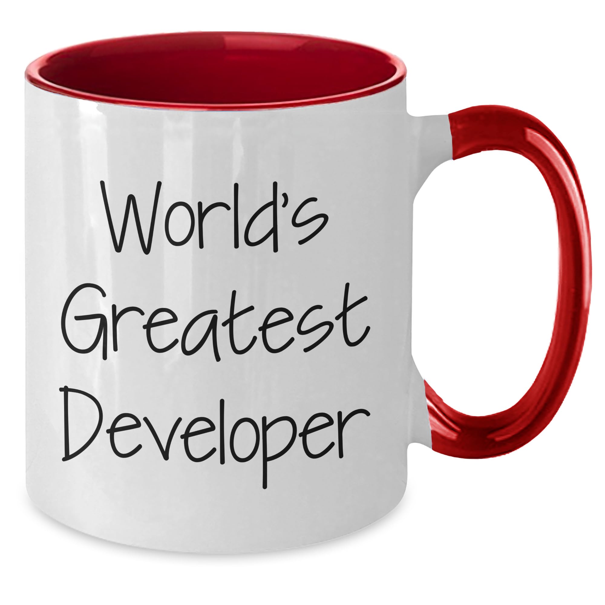 World's Greatest Developer Funny Two Tone Coffee Mug Gift for Developer Birthday