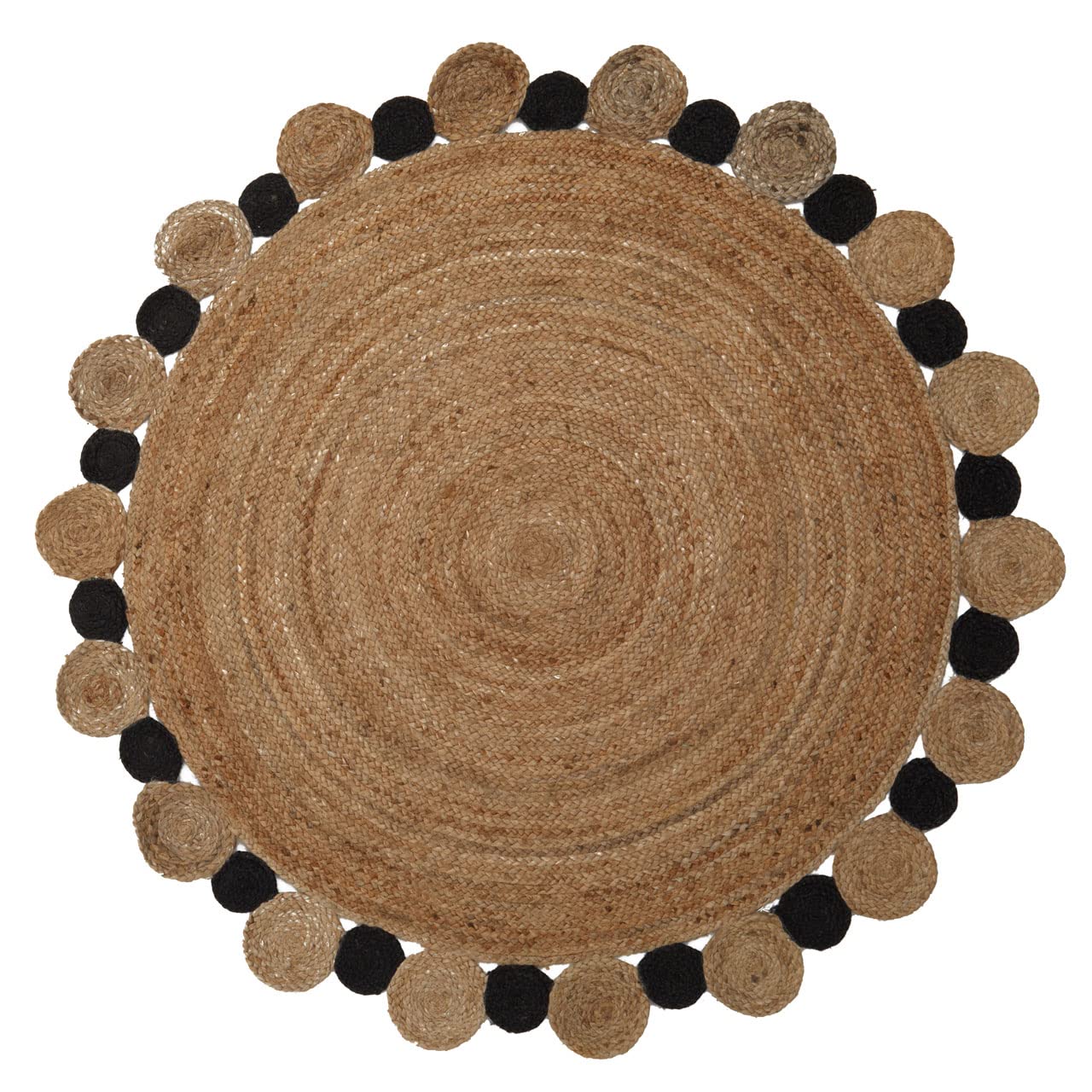 Interiors By Premier Bosie Demir Natural And Black Jute Rug