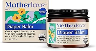 Motherlove Diaper Balm (2 oz) Organic Herbal Diaper Rash Cream—Cloth Diaper Safe, Zinc Oxide- & Petroleum-Free