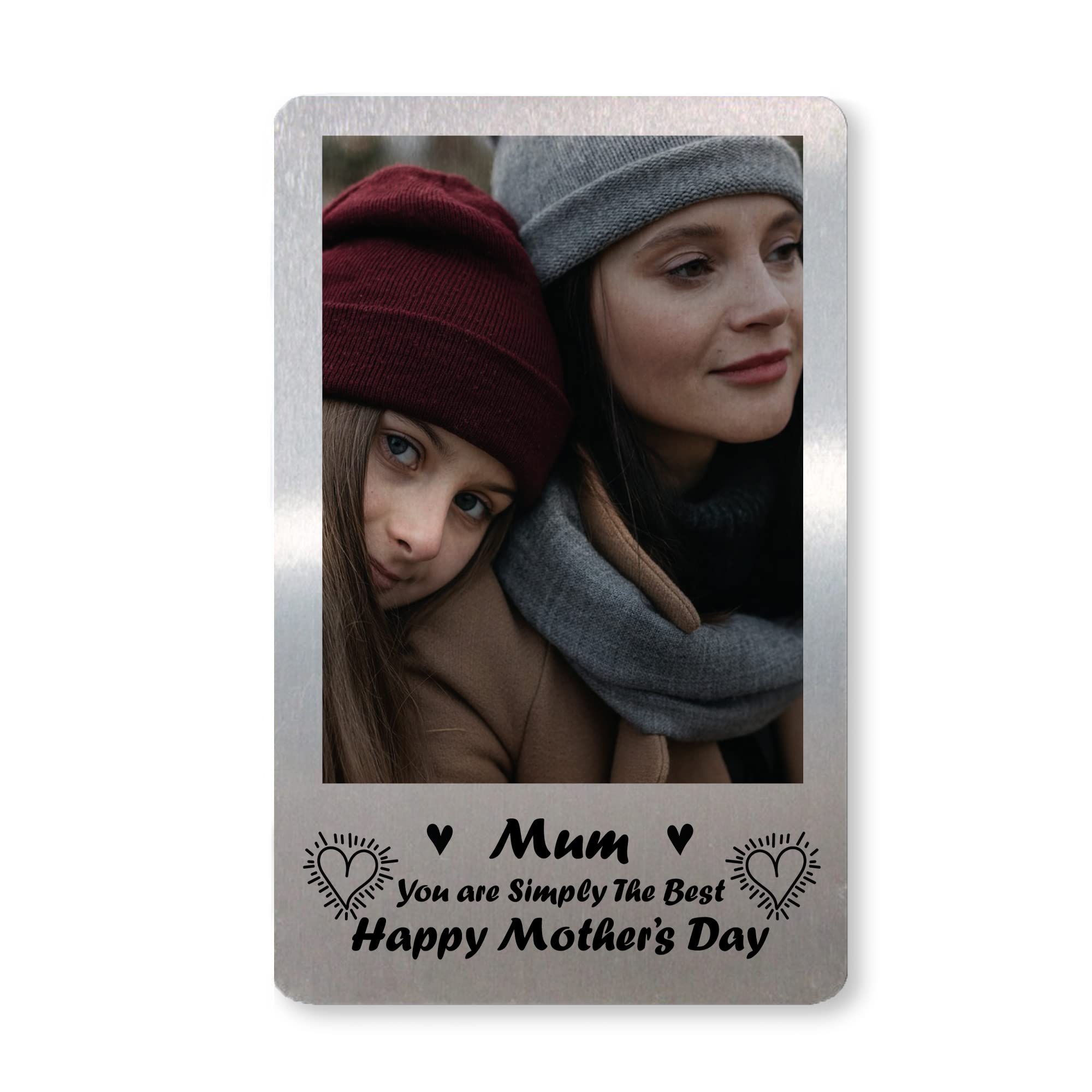 Personalised Metal Card For Mum On Mothers Day Photo Thank You Gift For Mum