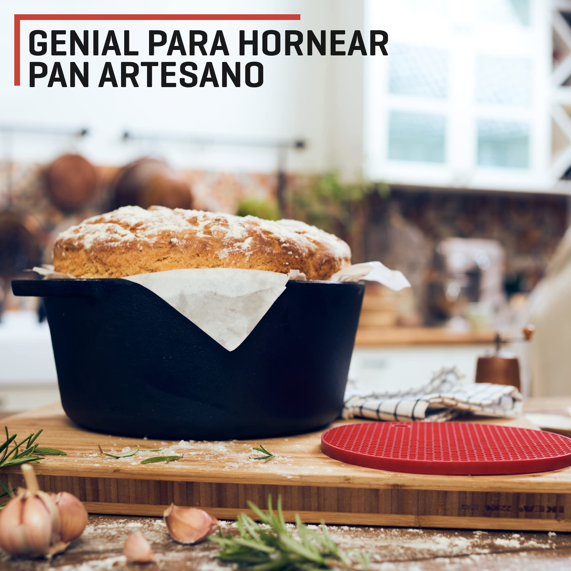 Uno Casa Olla holandesa de hierro fundido con tapa - Juego de cocina 2 en 1 presazonado con olla de 4,7 litros y sartén de 1,5 litros
