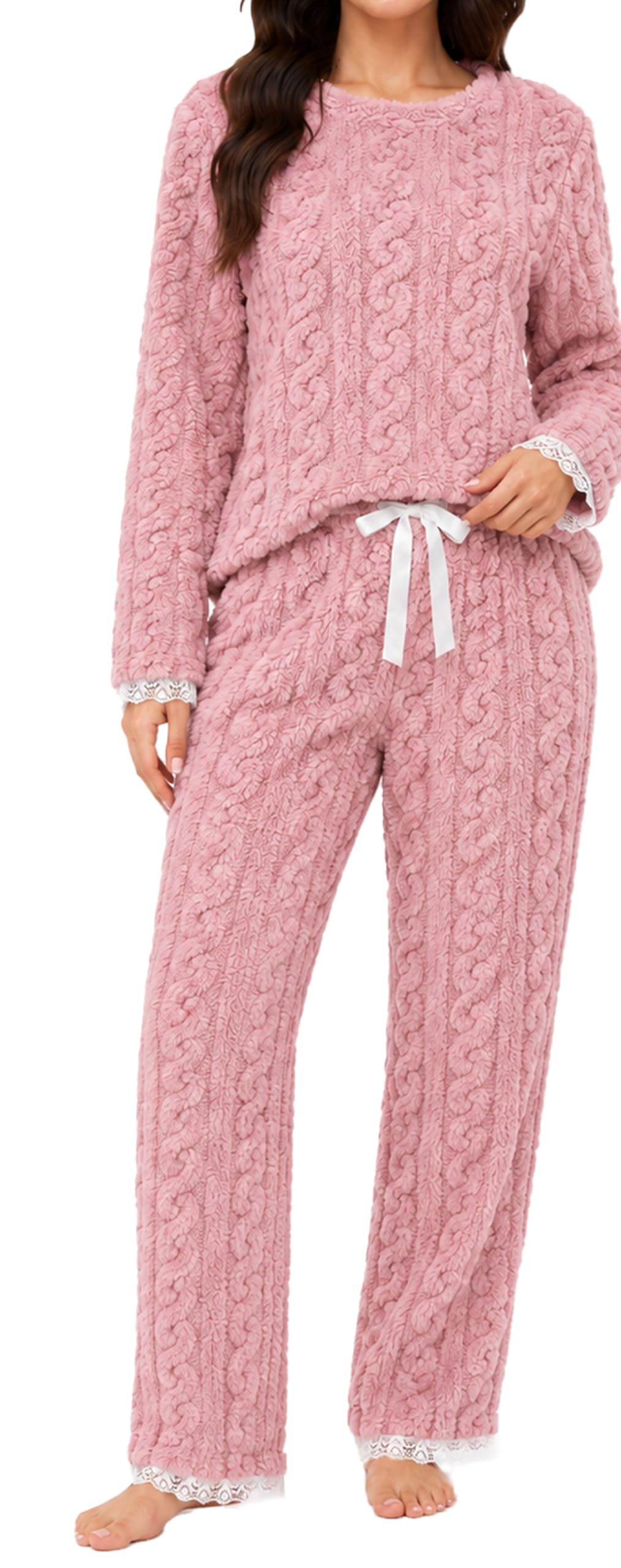 Conjunto de pijama de franela para mujer, acogedor, holgado, cálido