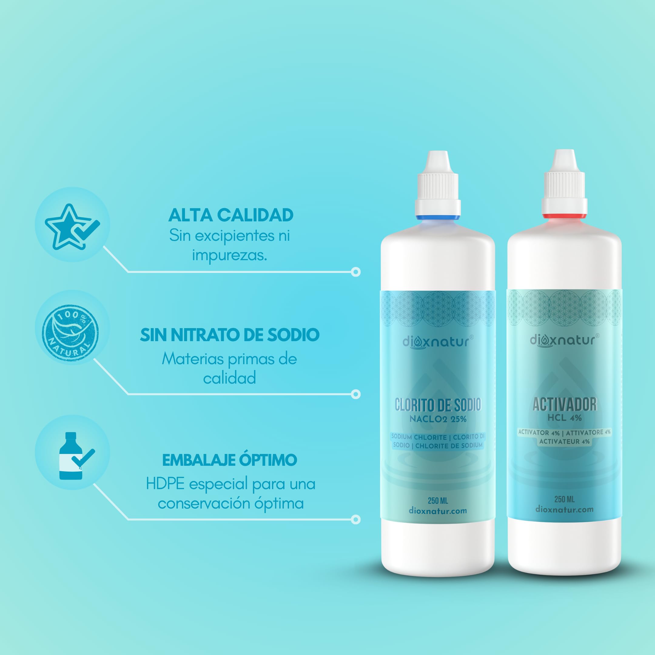 Kit de producción de dióxido de cloro 250ml - No apto para el consumo humano
