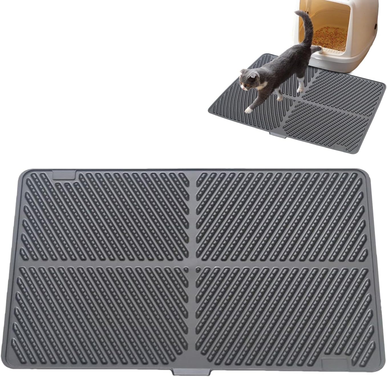 Katzentoilette-Matte – Indoor-Katzentoiletten-Teppich für Kätzchen, wasserdicht, faltbar, übergroße Matte, Kätzchen-Zubehör für Katzennapf, Zuhause, Innen-Wohnzimmer Katzentoilette-Matte – Indoor-Katzentoiletten-Teppich für Kätzchen, wasserdicht, faltbar, übergroße Matte, Kätzchen-Zubehör für Katzennapf, Zuhause, Innen-Wohnzimmer