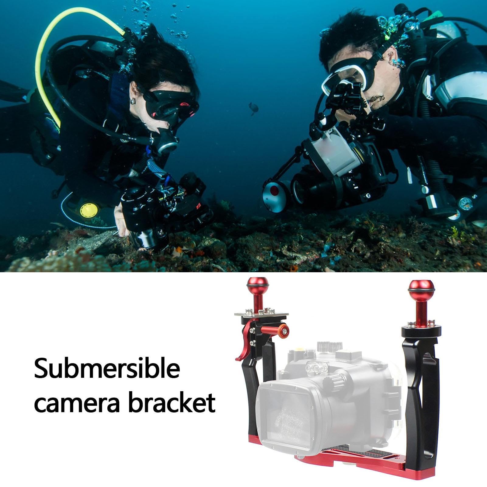 Unterwasser-Kamerahmen, verstellbarer Griff, wasserdicht, ausziehbare Halterung, für Taucher, Schwimmer, Abenteuer, Ozean, See, Urlaub
