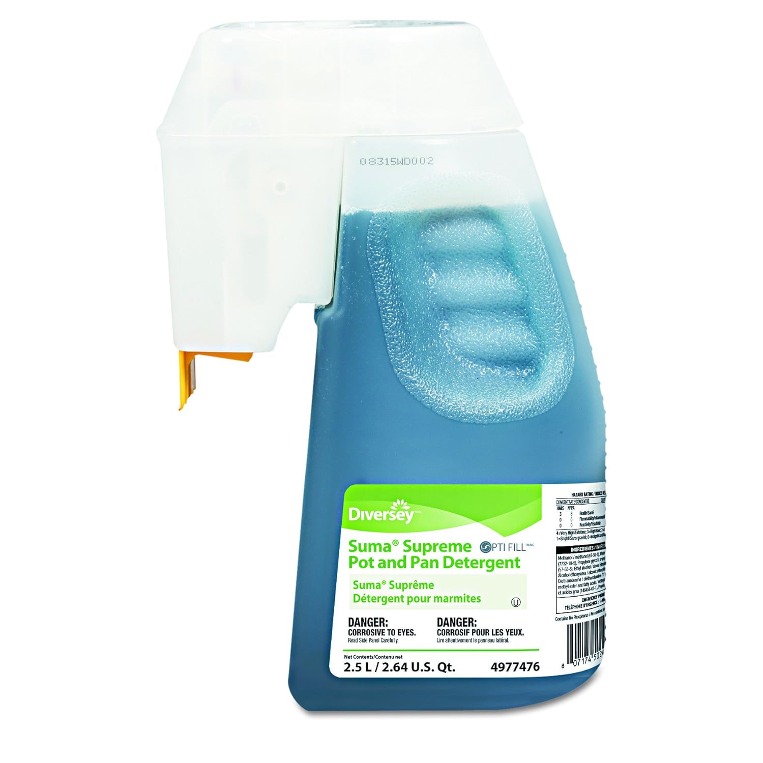 Suma 94977476 Supreme Concentrated Pot and Pan Detergent, Floral, 2.6qt Optifill System Refill