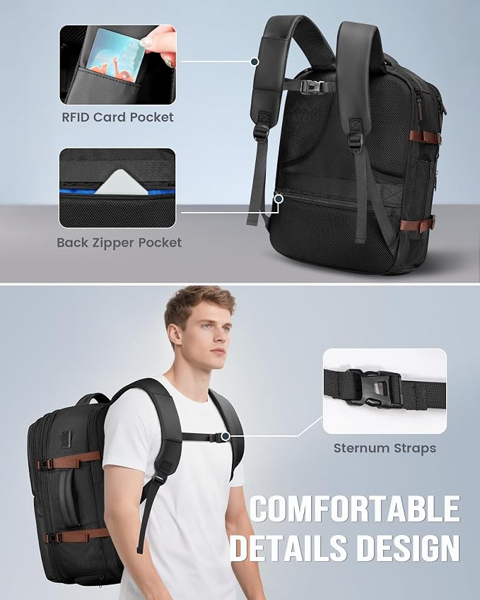 Mochila de Viaje Expandible con Compartimento para Zapatos 18x14x8 pulgadas miniatura 5