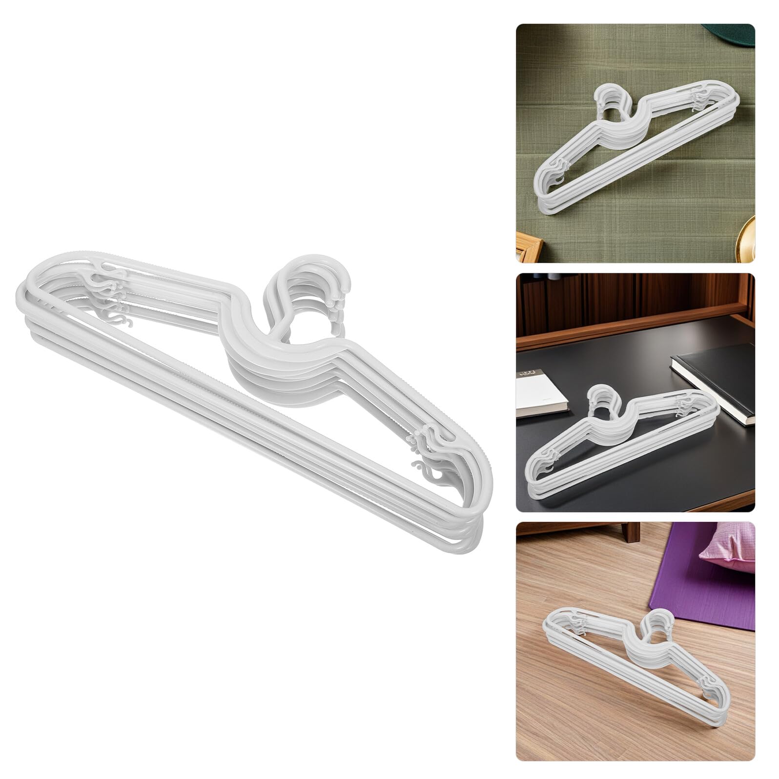 SHINEOFI 20 Pezzi Grucce Antiscivolo in Plastica Bianca a Collo Corto, Appendiabiti Portatili per Camicie, Maglioni e Gonne, Organizer Armadio per Uso Domestico e Viaggi