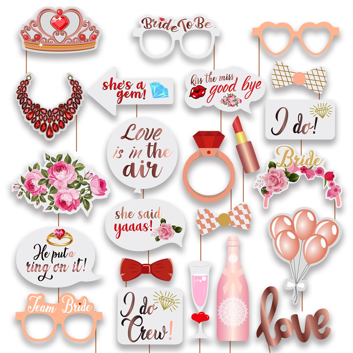 Party Propz Bride to Be Decoration Set Combo- 23 Pcs Bride to Be Props for Bachelorette Party Decorations | Bachelorette Party Props | Engagement Props | Mehendi Props | Wedding Props (Cardstocks) (B0CK9NCS7X) Amazon Price History, Amazon Price Tracker
