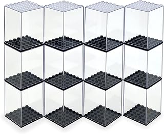 Minifigures Acrylic Display Case Action Figure Building Block Display Box High-Transparency Stackable Storage Case for Figurines Toys and Collectibles(12PCS)