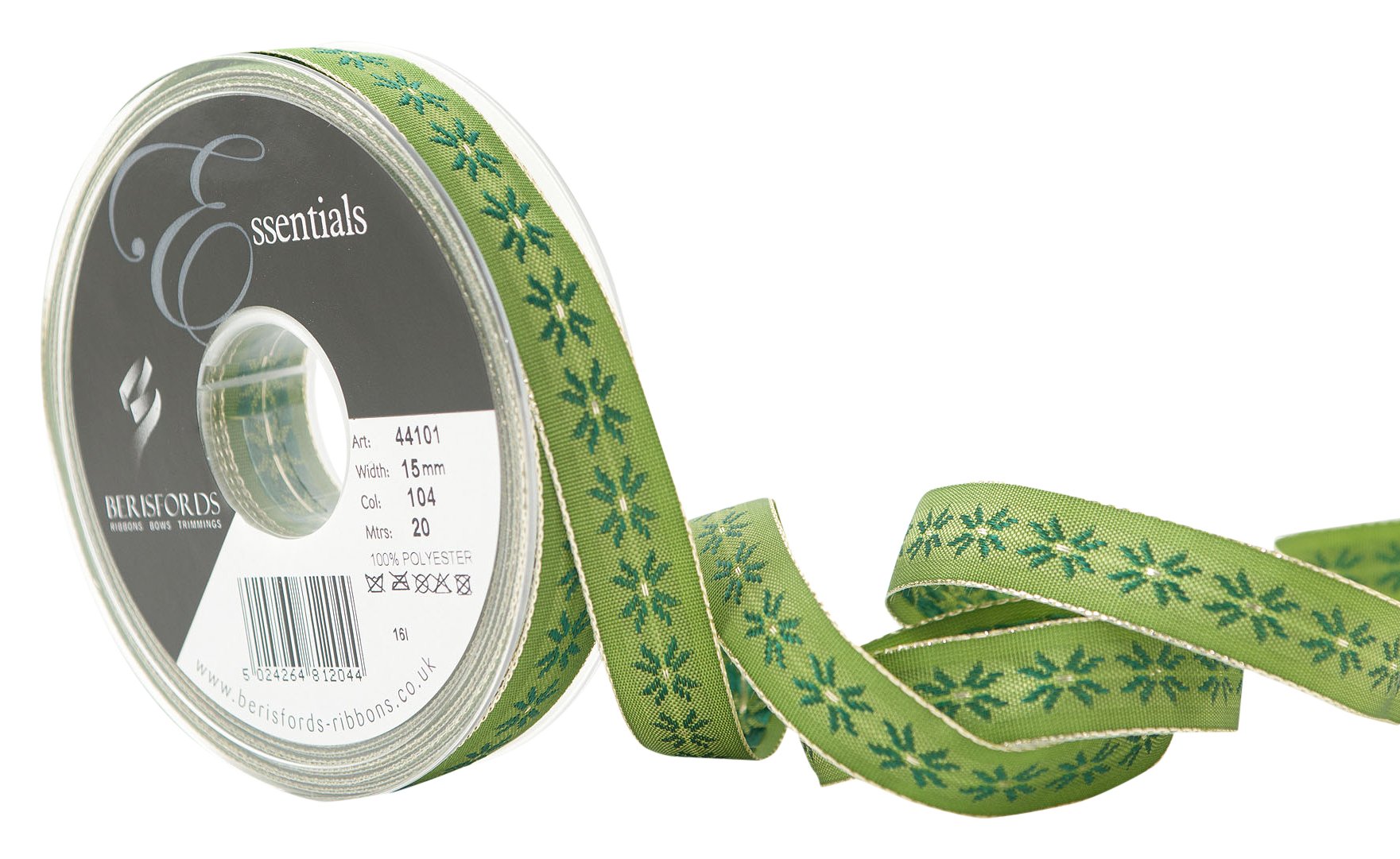 Berisfords Crystal, Polyester, Green, 10.4 x 10.4 x 2 cm
