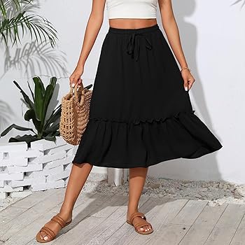 ハーリップトゥ　ブラック　Round Tiered Long Skirt M Round Tiered Long Skirt