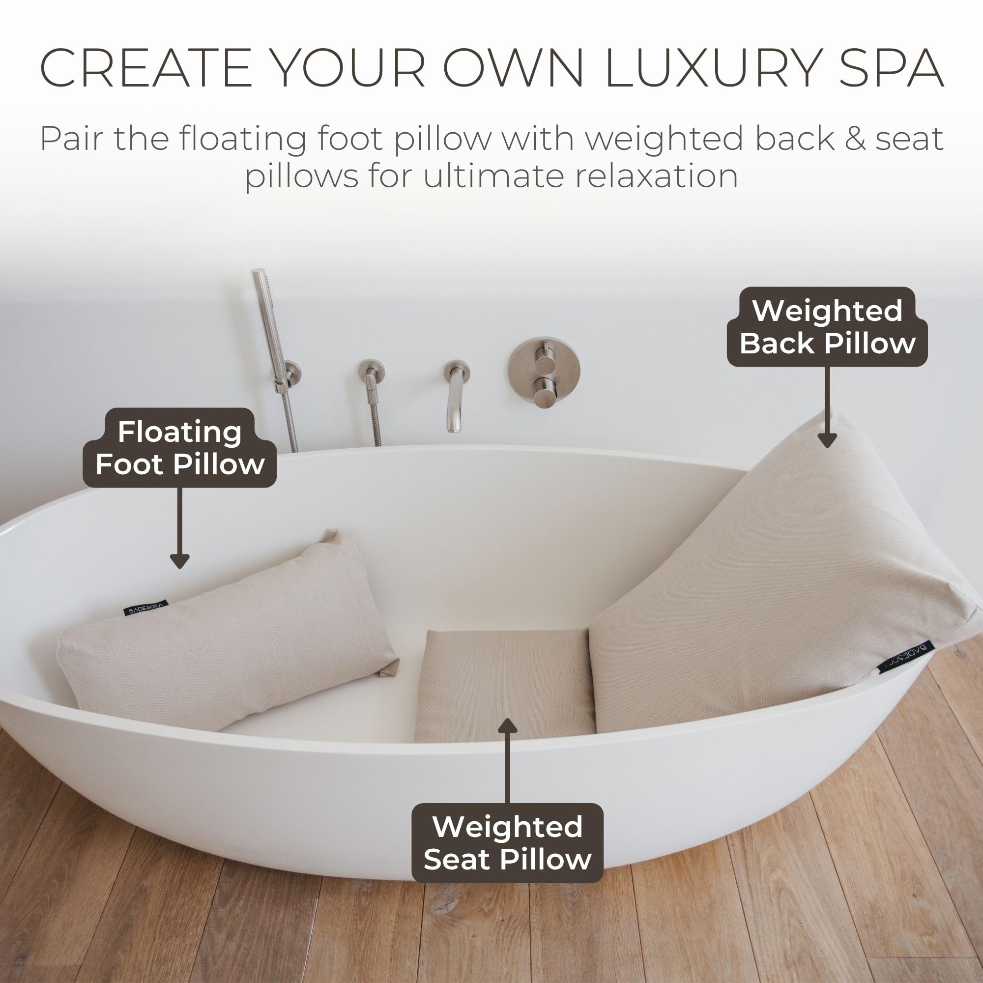 Amazon.com: BADESOFA® Luxury Bath Tub Pillow for Feet | Premium