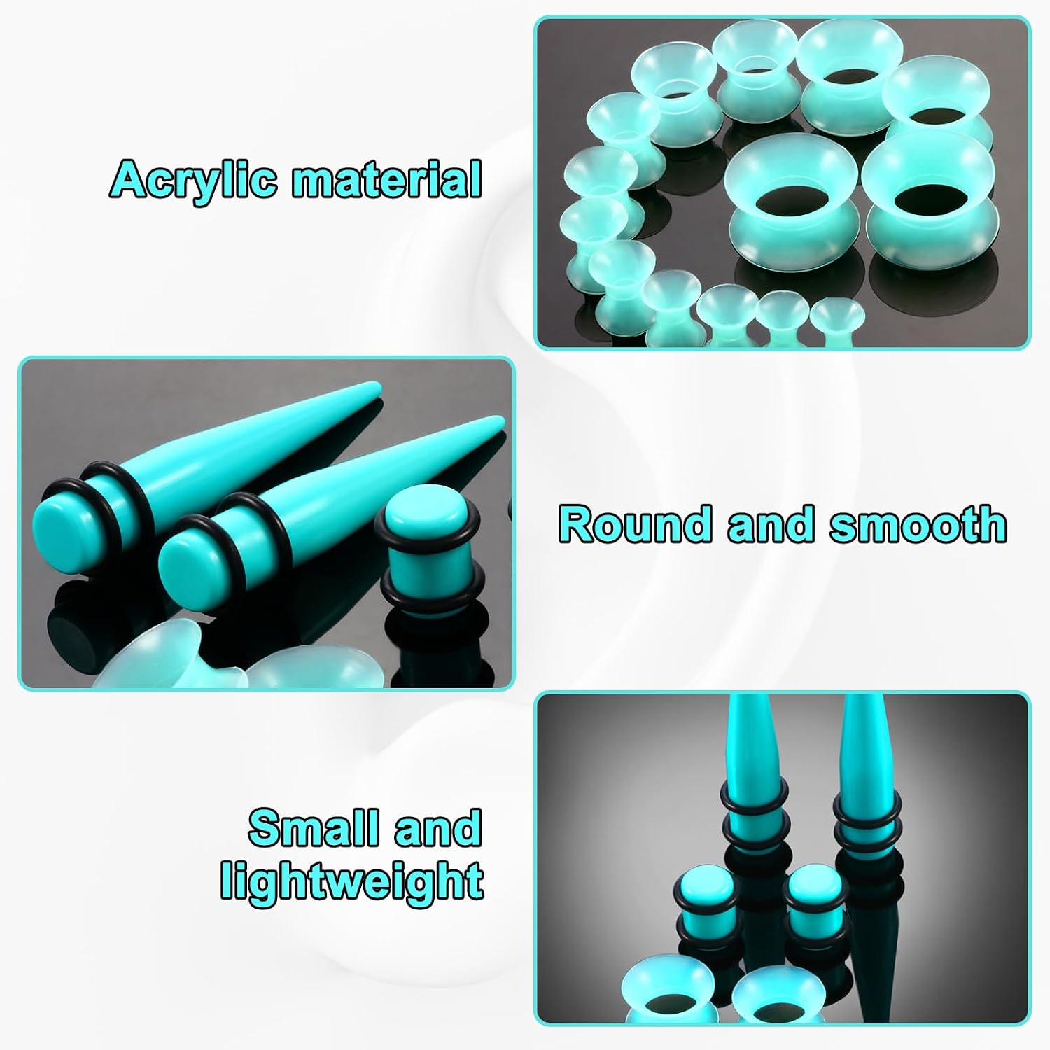 Bulk Acrylic Taper Ear Stretchers 50 Count Assorted Measurements Vibrant Shade Options Stretching Set Multicolor Stretching P