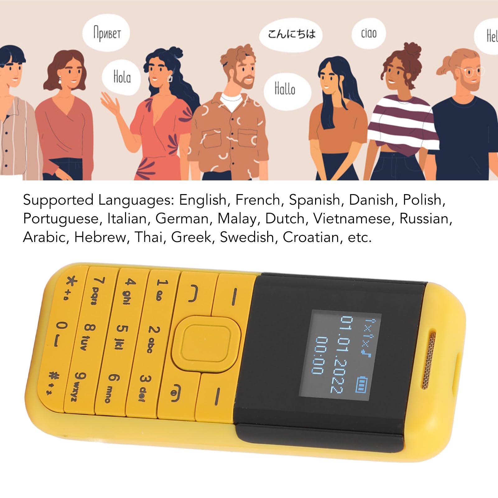 Goshyda Handy, Kompaktes Design, Dual-Nano-SIM-Karten, Geringere Strahlungsrate, Eingebauter Lithium 57 G, mit Ladekabel, Zum Schutz Schwangerer Frauen und Kinder vor Strahlung