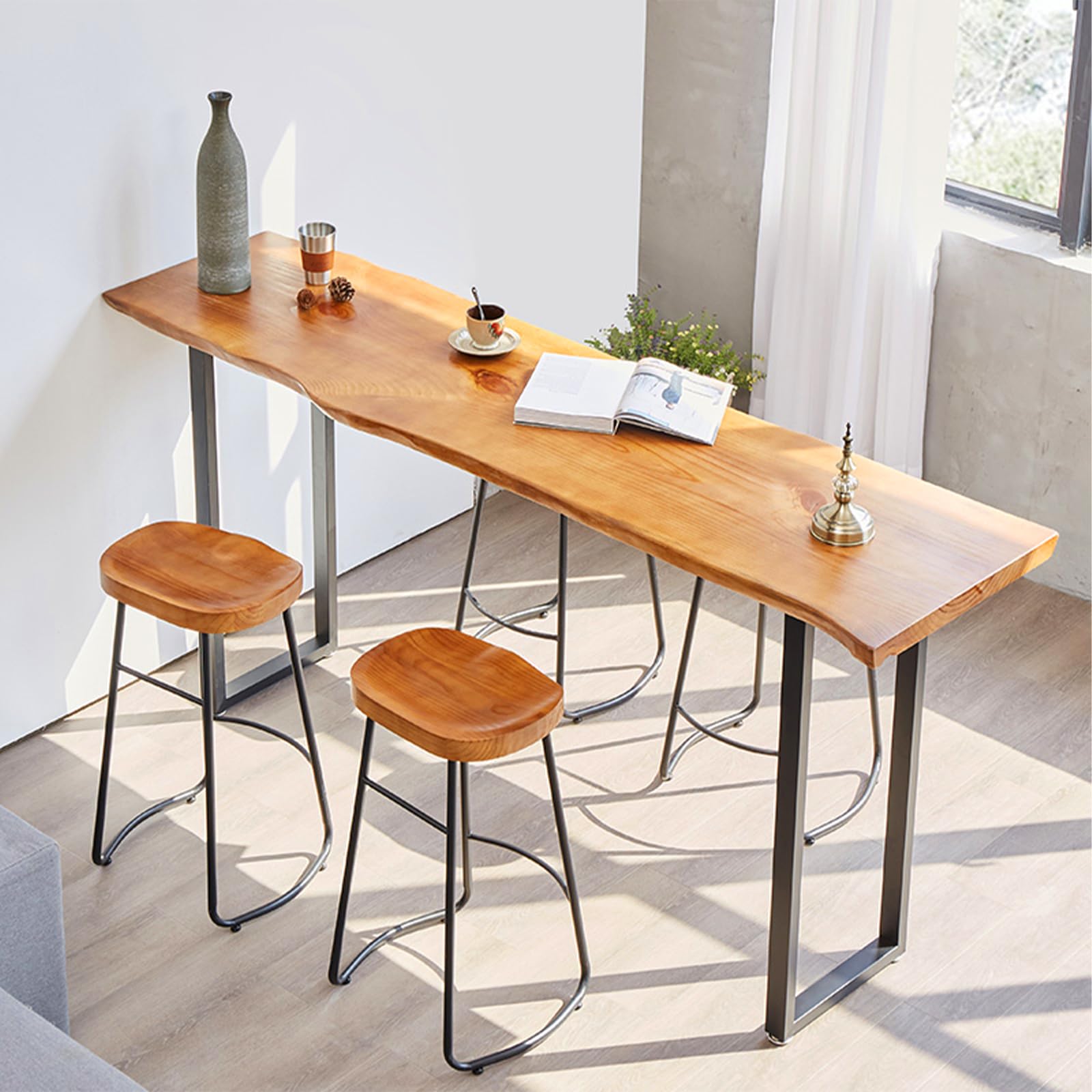 Amazon.com: Jklmzpf Narrow Bar Table, High Top Pub Table