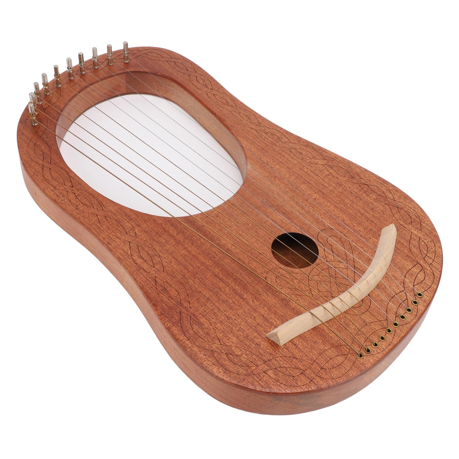 Generic Mini Arpa a Lira Portatile a 10 Corde, Suono Chiaro per Spettacoli e Lezioni di Musica per Principianti