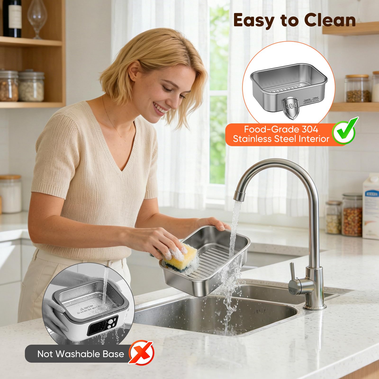 Lunch Box Riscaldato, Lunch Box Riscaldato Intelligente da 1.5L con Touchscreen, Scaldavivande Elettrico Wireless con Piatti in Acciaio Inox e Borsa Termica, Ideale per l'Ufficio/Viaggi/Campeggio