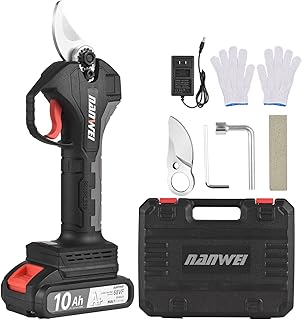 Lianai Tesoura de poda elétrica sem fio, sem escova, 21V, recarregável, 10Ah, alimentada por bateria de lítio, podadora de galho de árvore, tesoura de jardim, 30mm, diâmetro de corte, com lâ