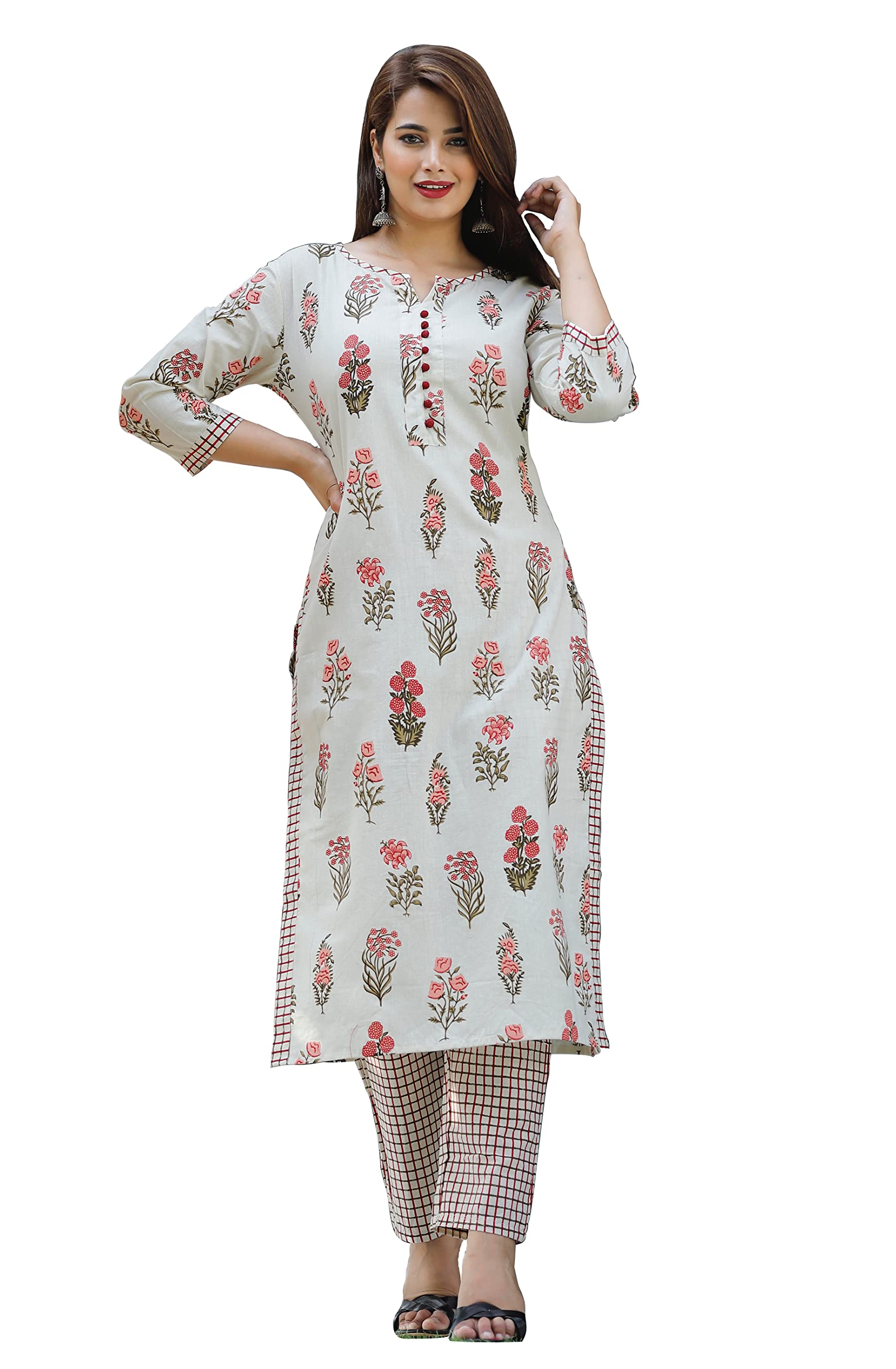 Women's Cotton Floral Printed Kurta & Pants