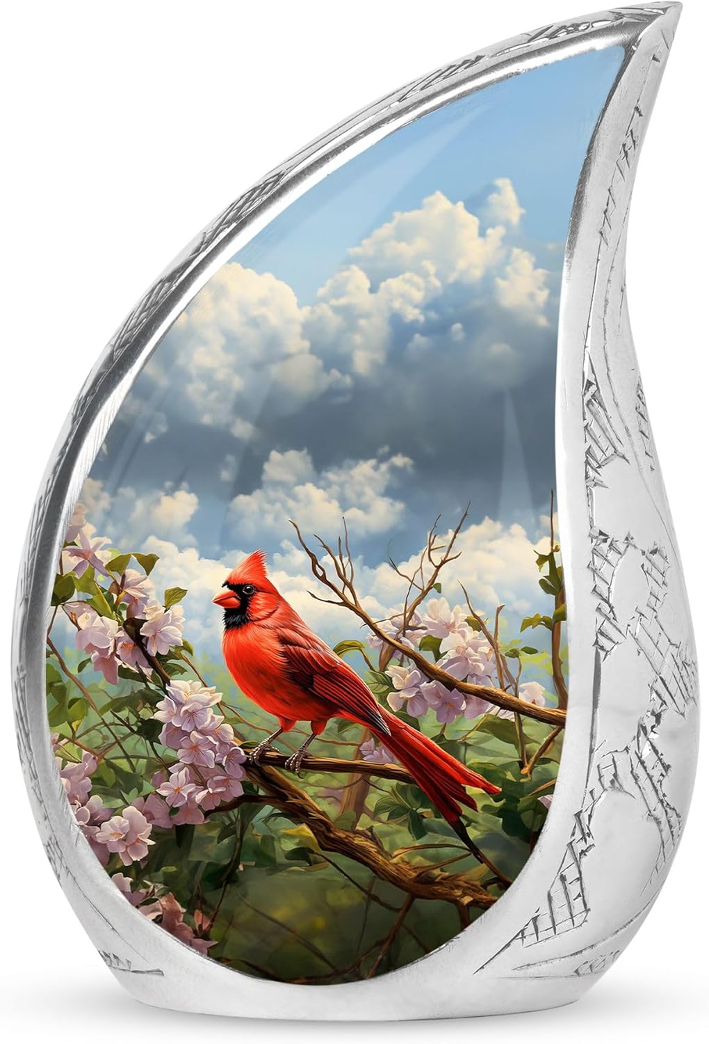 Cardinal Bird Urn, Cremation Urn, Large Urn for Ashes for Women, Burial Urns for Adult Human Ashes, Unique Gifts for Women, Urns for Burial In Ground, Adult Urns for Human Ashes, Ashes Urn 10 Inch