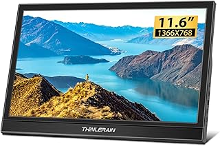 Thinlerain Portable Monitor - 11.6 inch Dual HDMI Laptop Monitor, 1366 x 768 TN LED Display External Monitor for Laptop and Computer, Build in Speakers