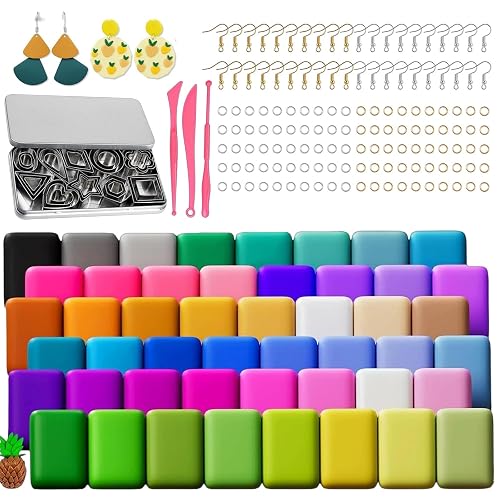 Polymer Clay Jewelry Making Kit – 48 Colours Modelling Clay,